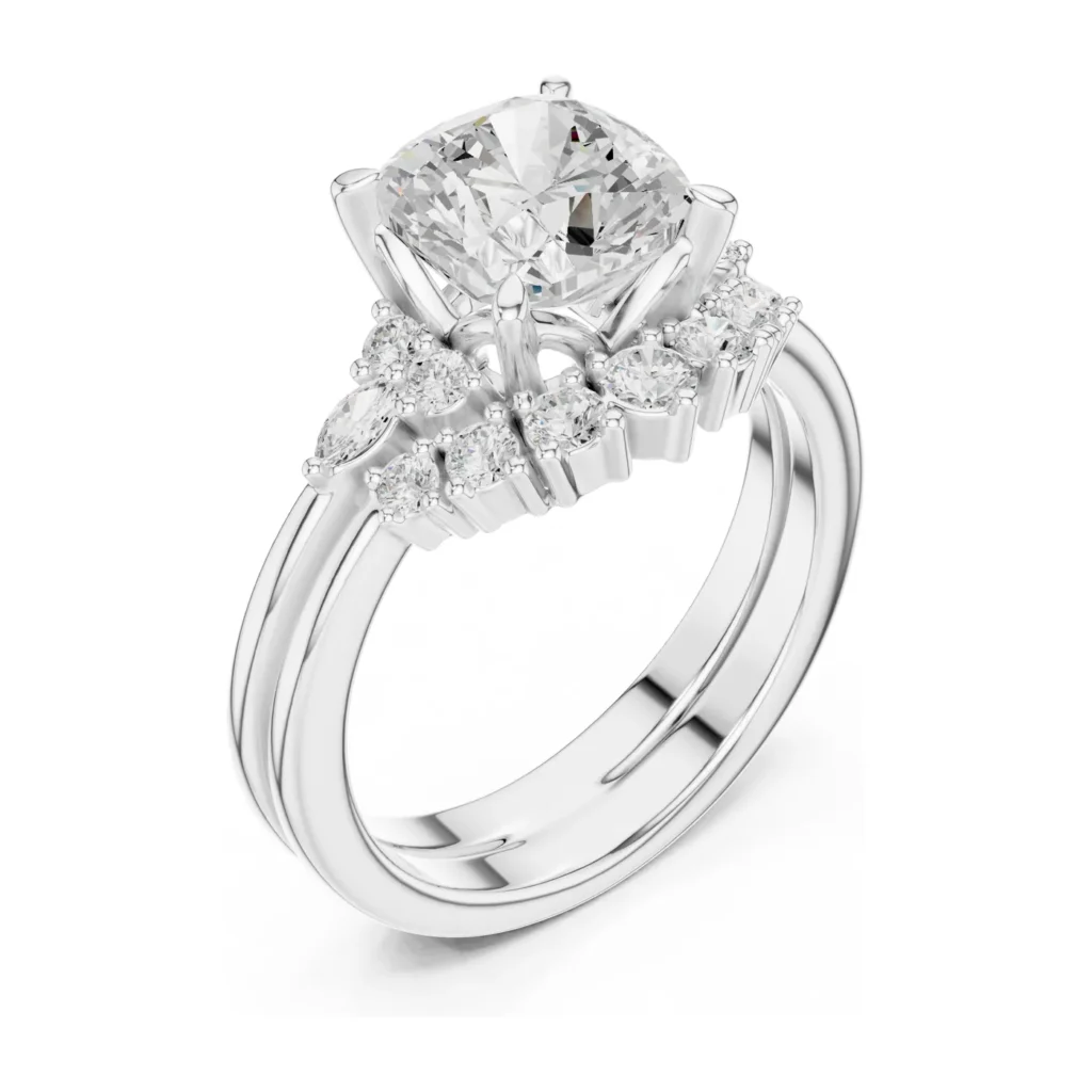 Round Cluster Bridal Set — photo 6