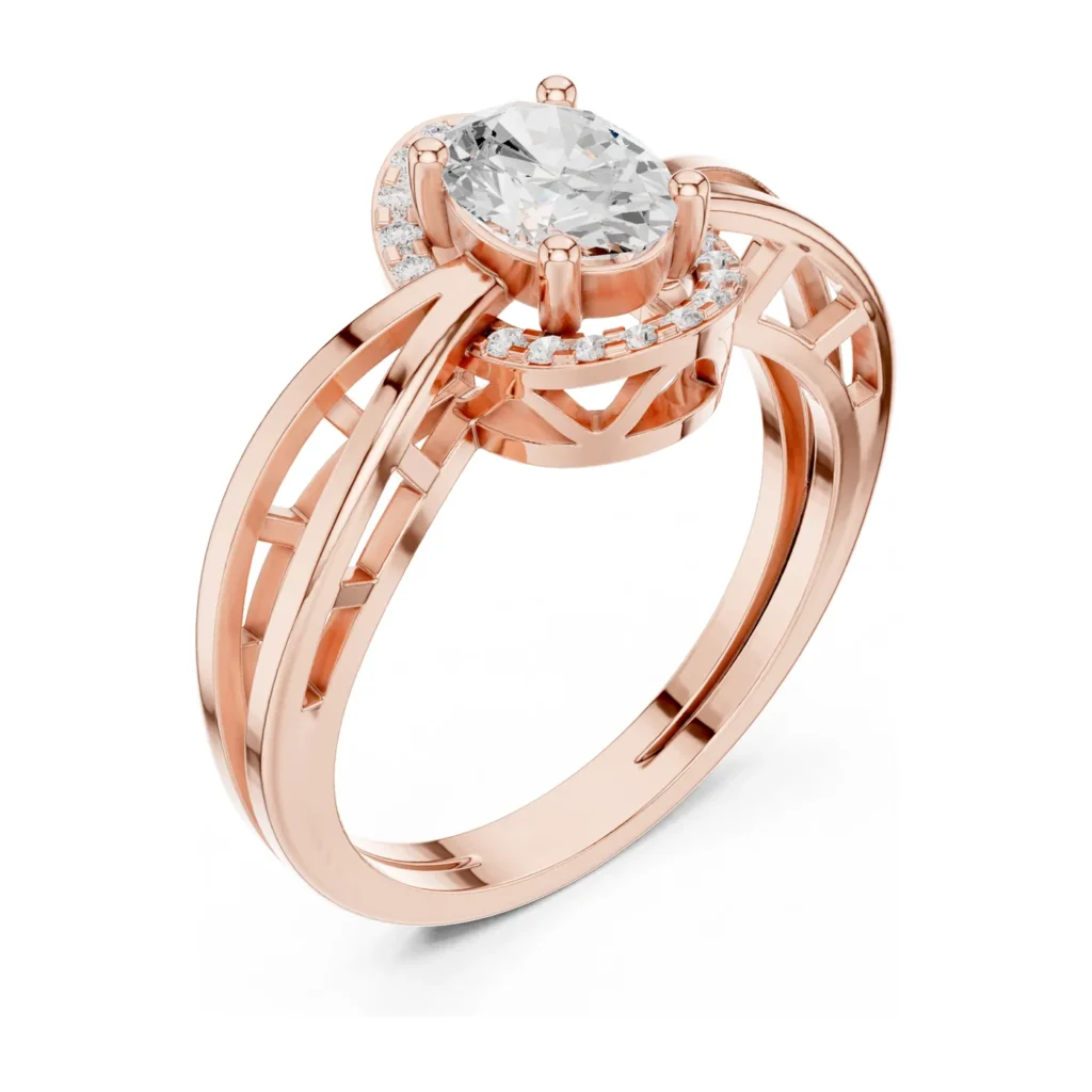 Oval Halo Openwork Bypass Ring — photo 10