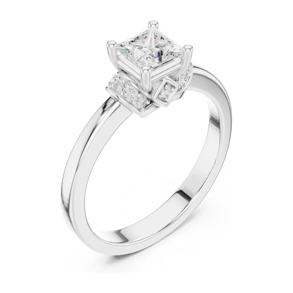 Princess-Cut Hidden Halo Ring — photo 6