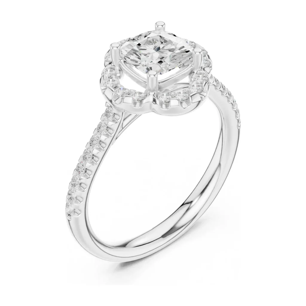 Round Clover Halo Pavé Ring — photo 6