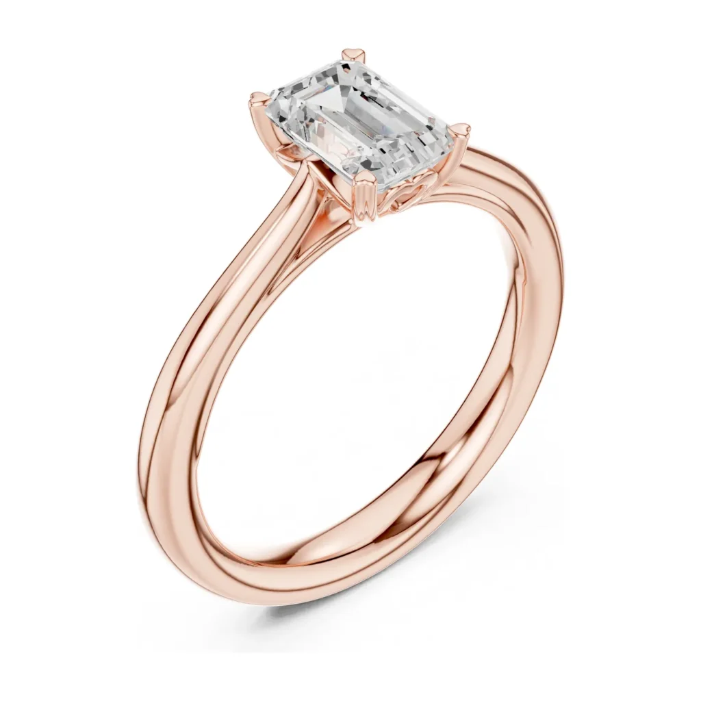 Emerald-Cut Cathedral Solitaire Ring — photo 10