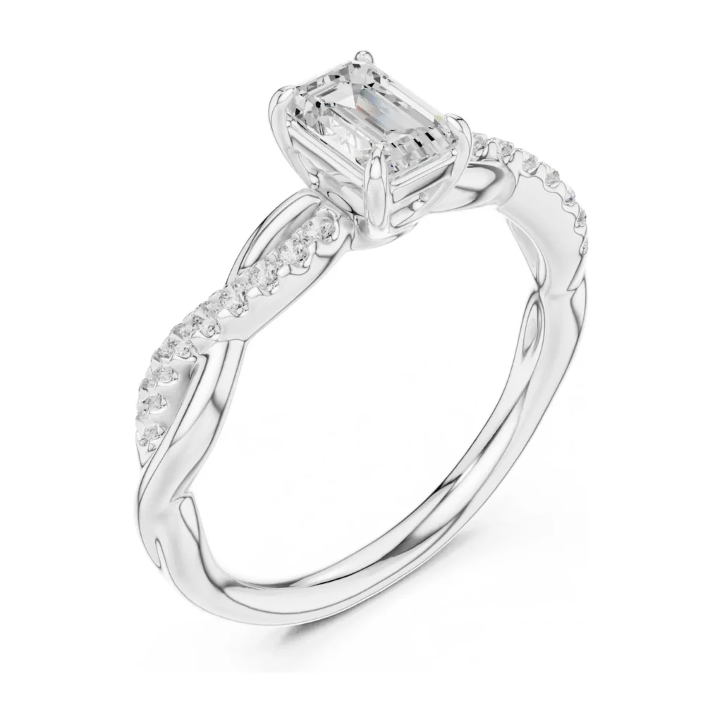 Emerald-Cut Twisted Pavé Ring — photo 6