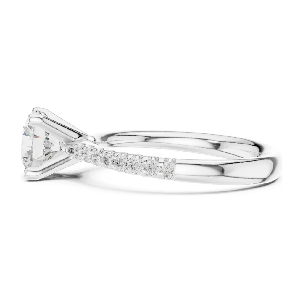 Round Four-Prong Pavé Solitaire — photo 7