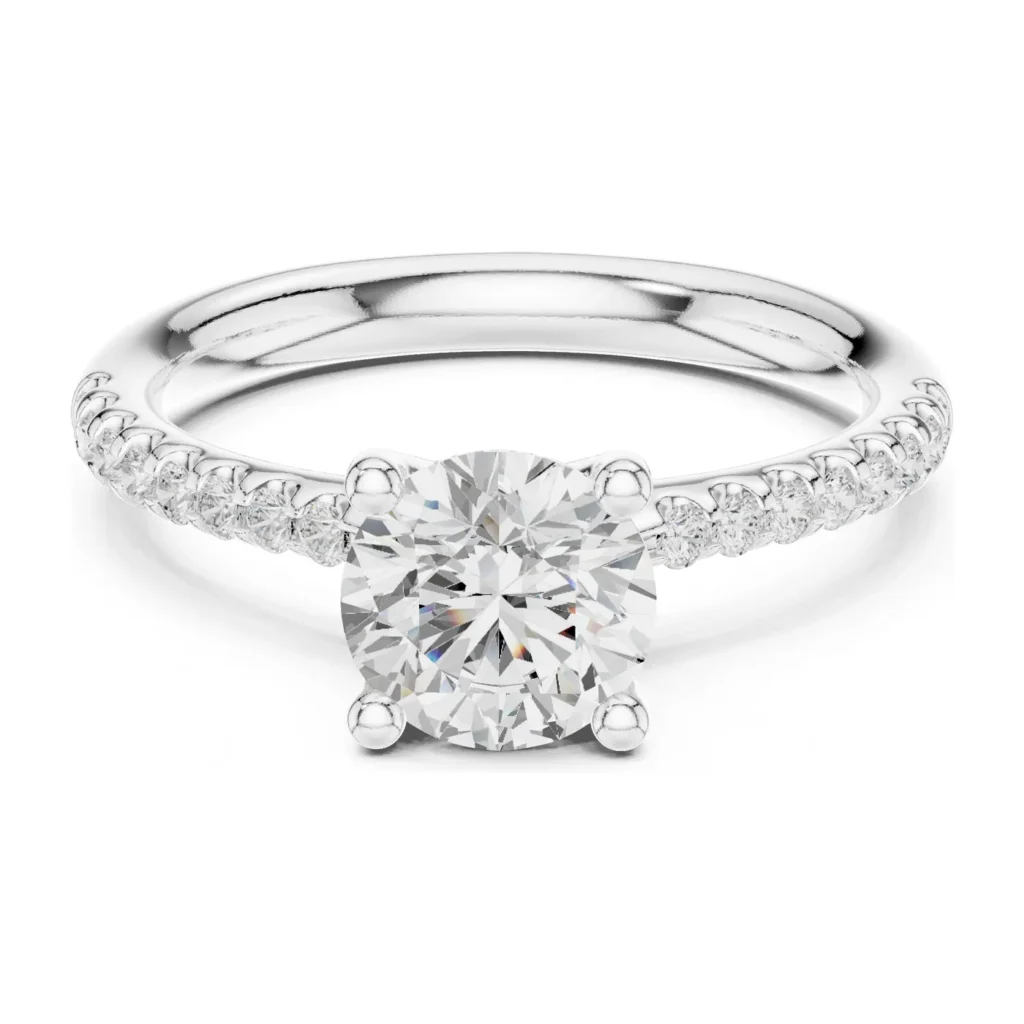Round Four-Prong Pavé Solitaire — photo 8