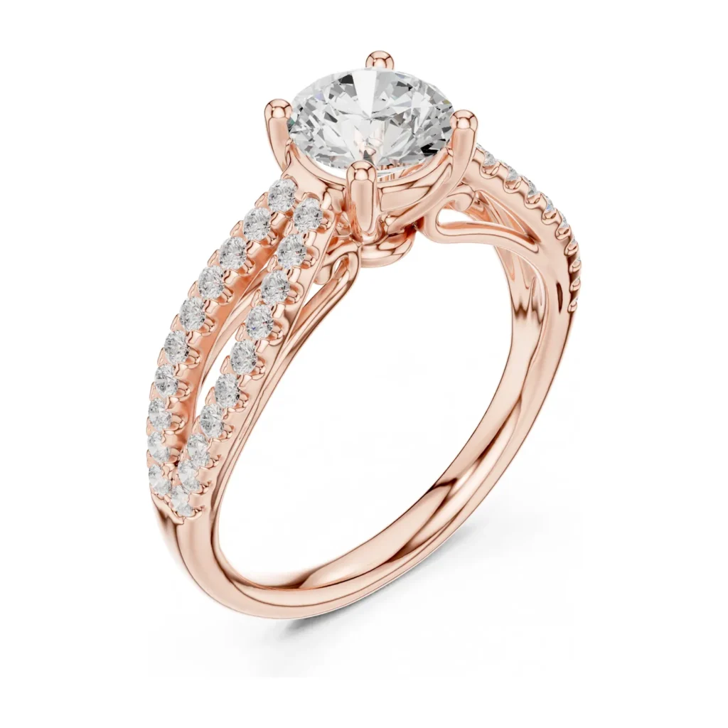 Round Split-Shank Double Pavé Ring — photo 10