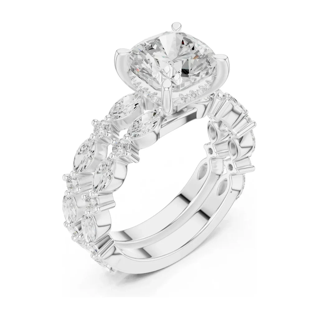 Cushion Marquise Cluster Band Ring — photo 6