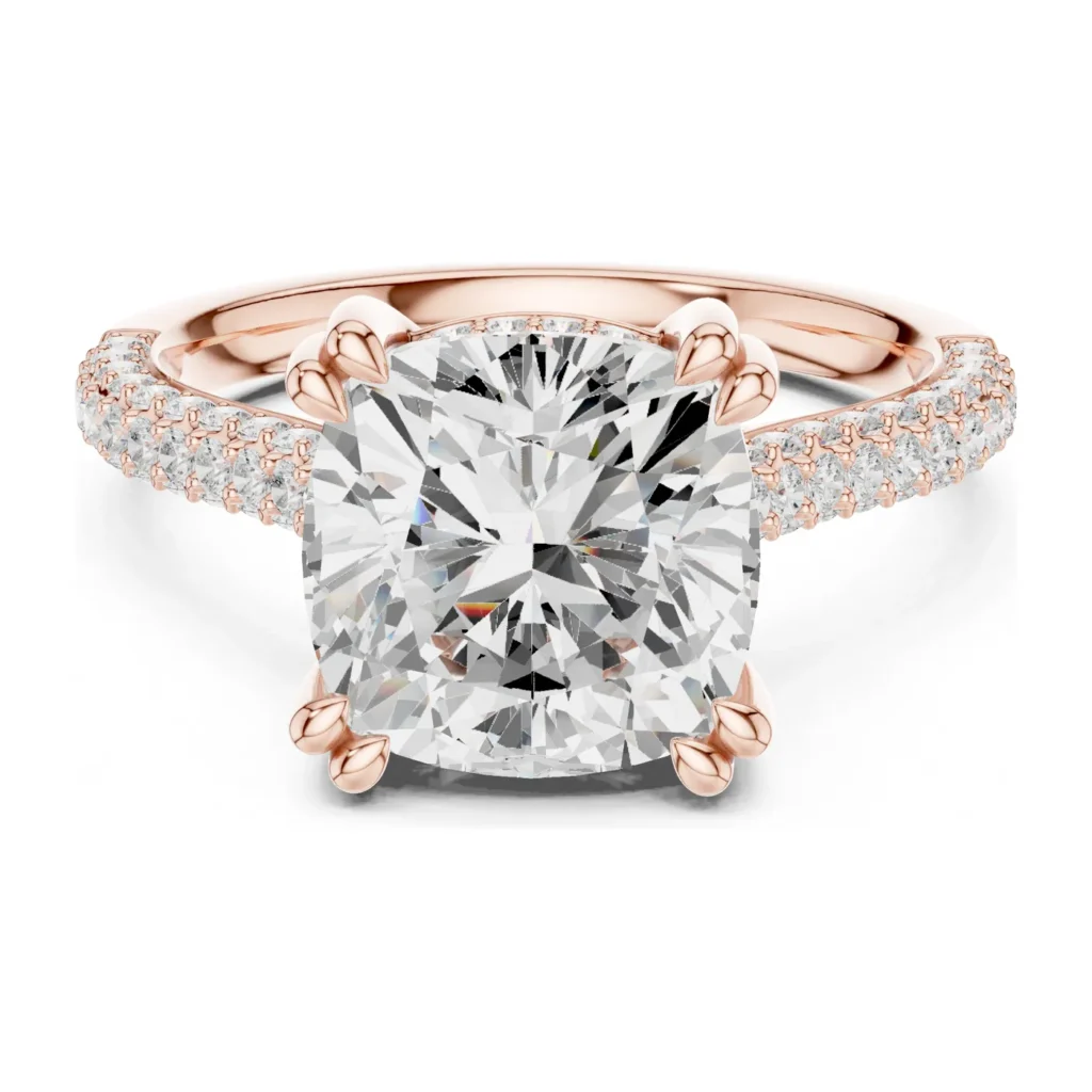 Cushion Double-Claw Pavé Ring — photo 12