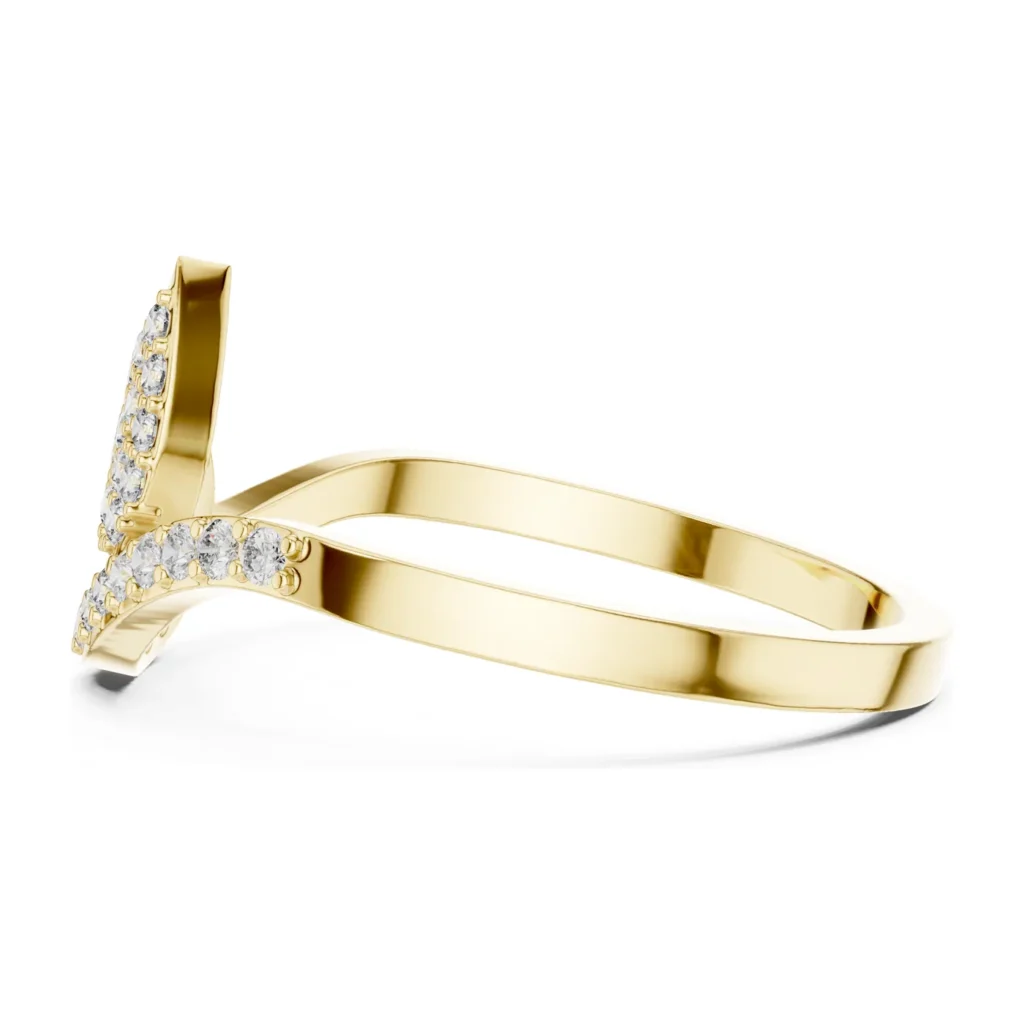 Pavé Leaf Wrap Ring — photo 3