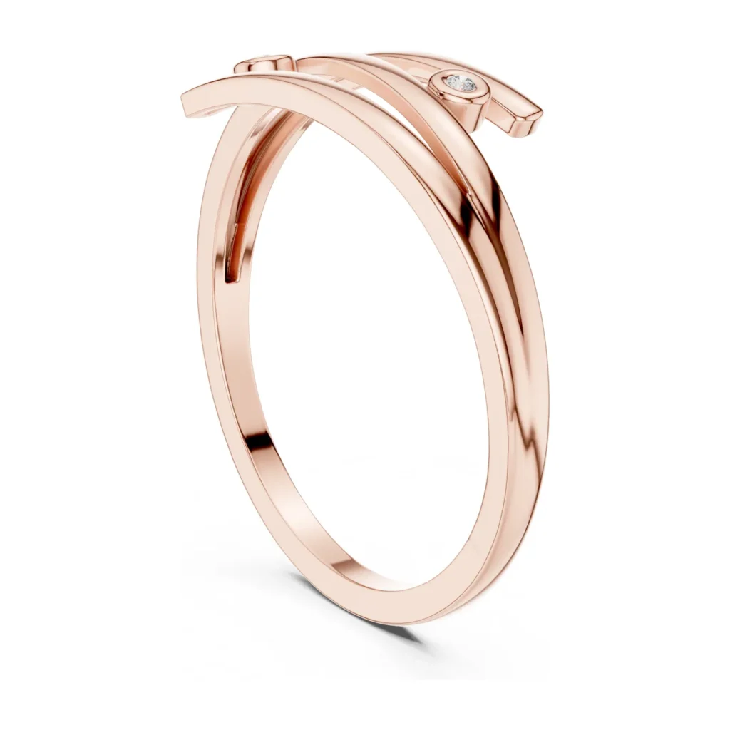 Open Wrap Ring with Bezel Diamonds — photo 9