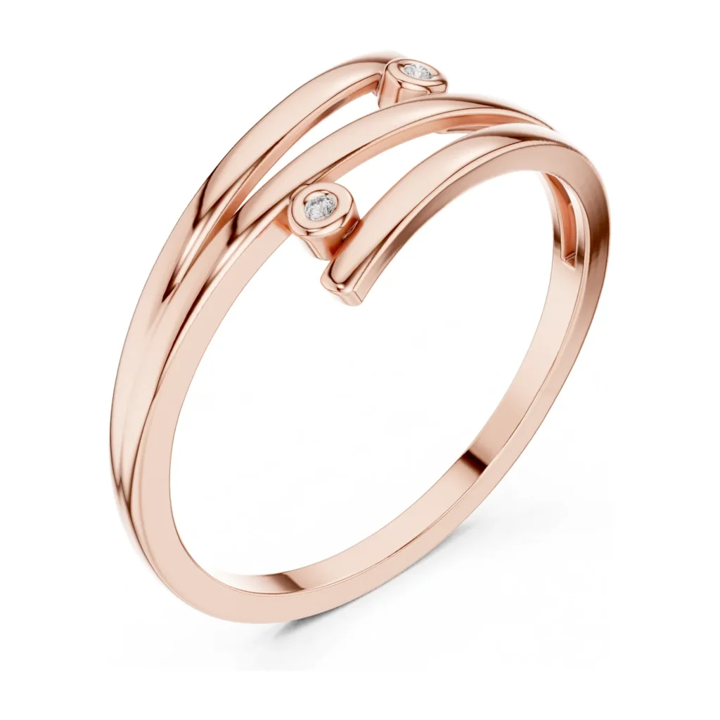 Open Wrap Ring with Bezel Diamonds — photo 10