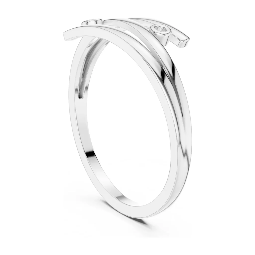 Open Wrap Ring with Bezel Diamonds — photo 5