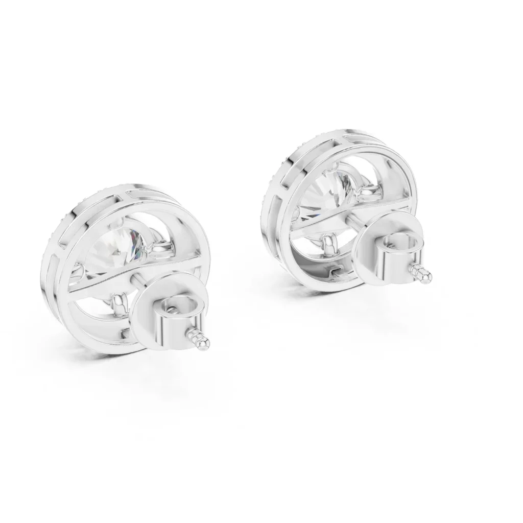 Round Halo Stud Earrings — photo 5