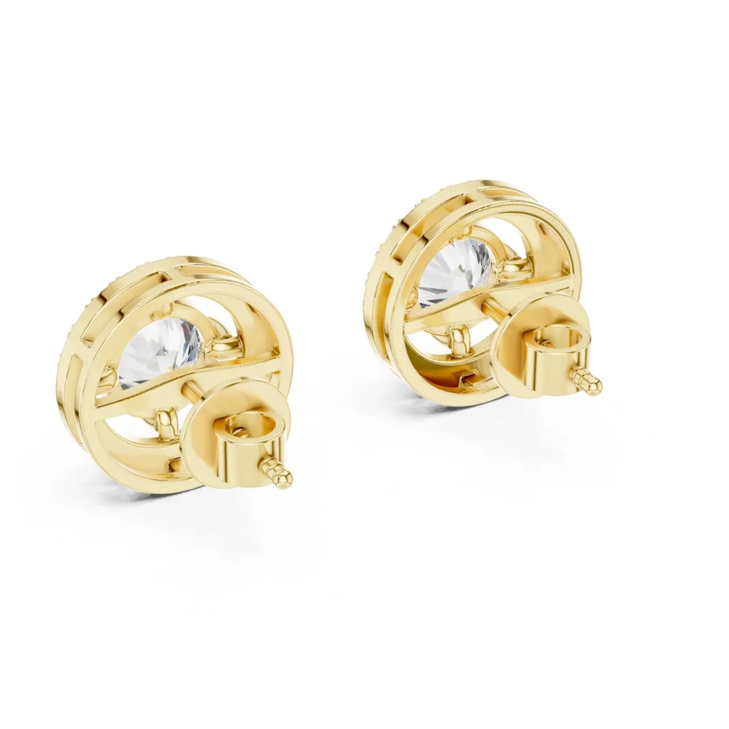 Round Halo Stud Earrings — photo 2