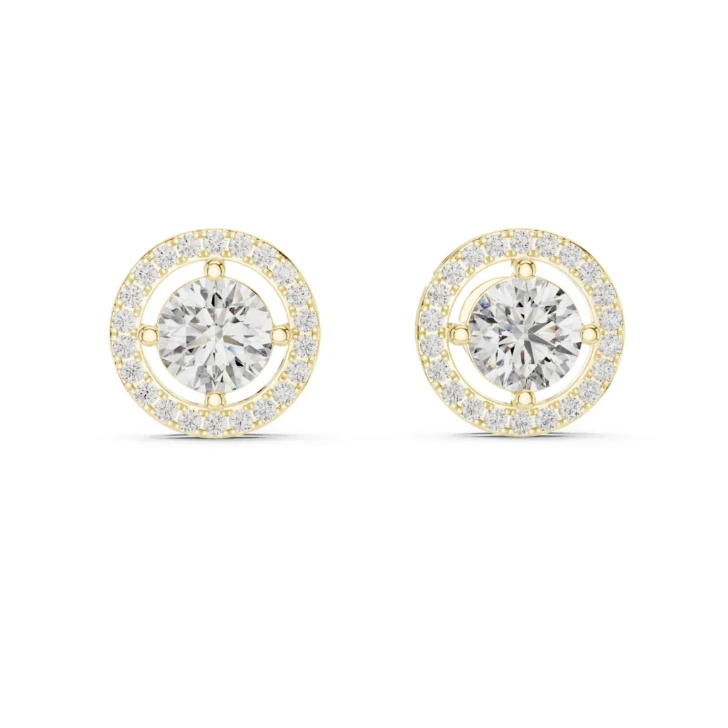 Round Halo Stud Earrings — photo 3