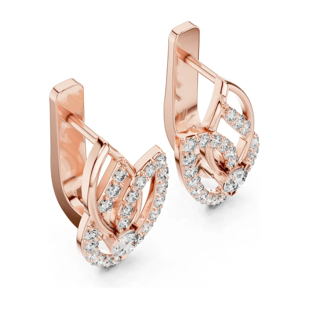 Pavé Leaf Swirl Earrings — photo 10
