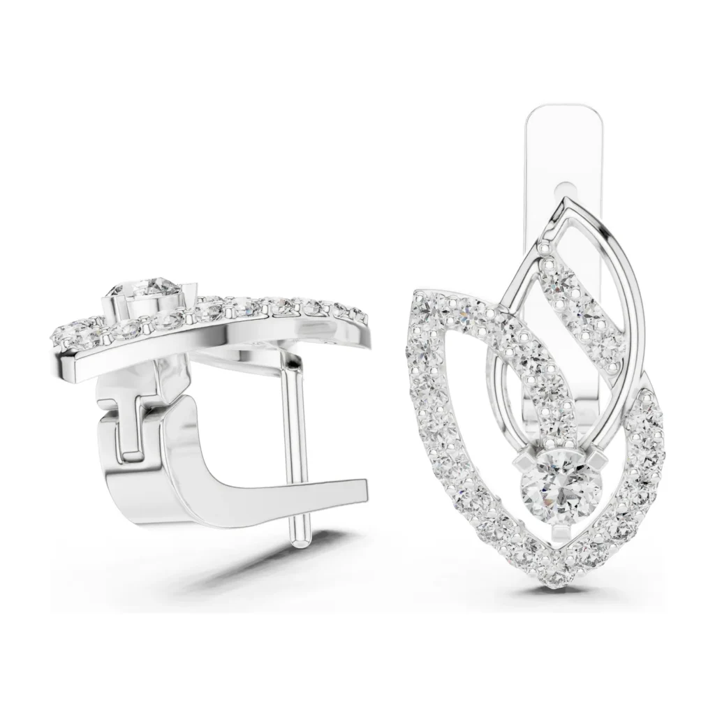 Pavé Leaf Swirl Earrings — photo 5