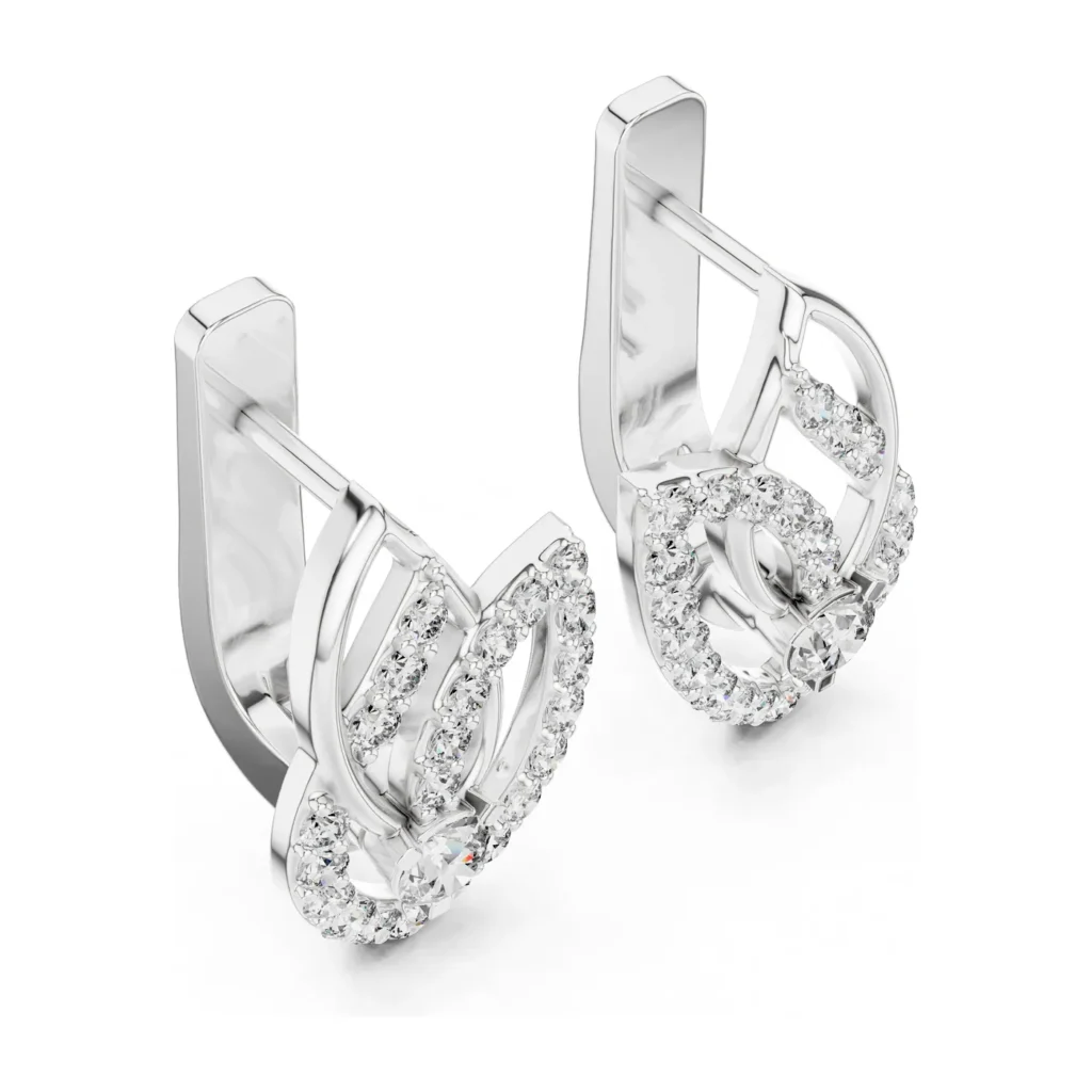 Pavé Leaf Swirl Earrings — photo 6