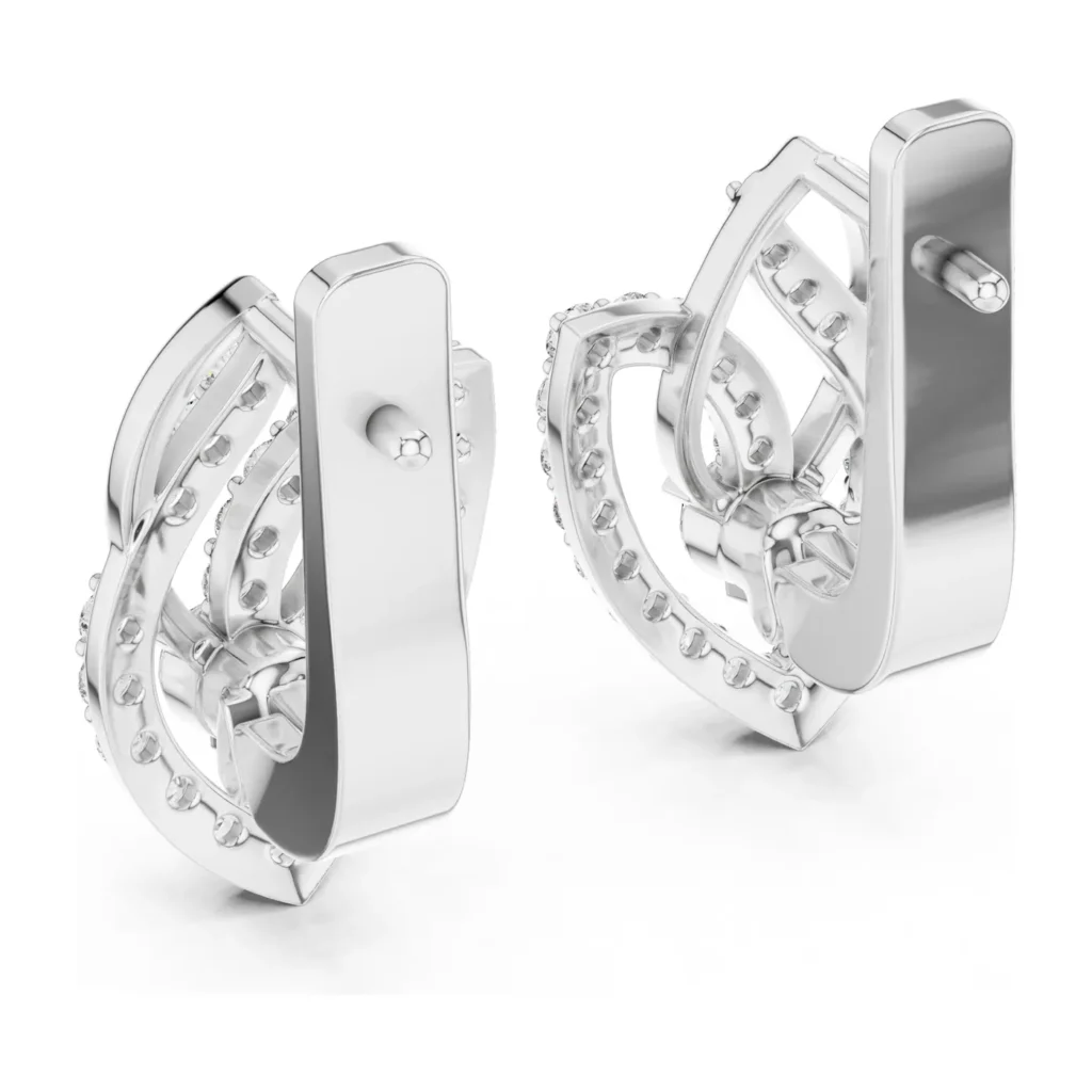 Pavé Leaf Swirl Earrings — photo 7