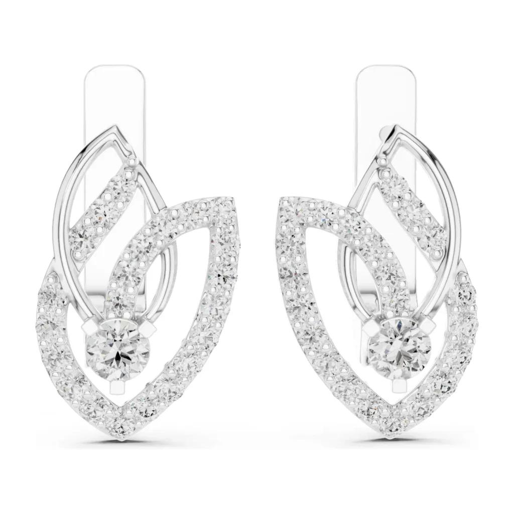 Pavé Leaf Swirl Earrings — photo 8