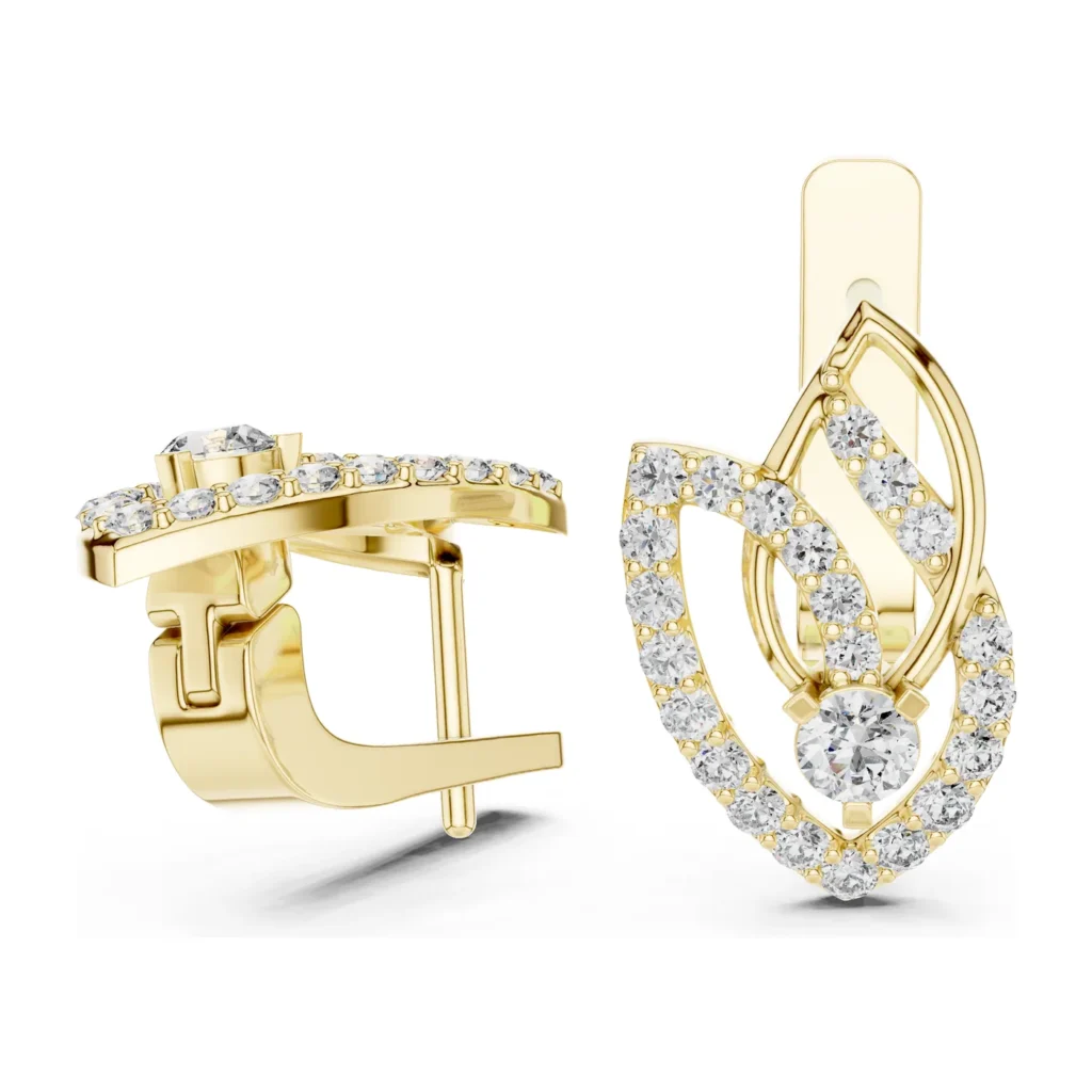 Pavé Leaf Swirl Earrings
