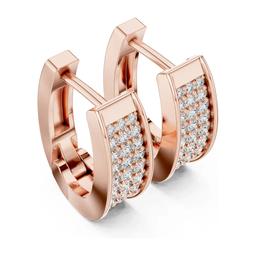 Tapered Pavé Huggie Hoops — photo 10