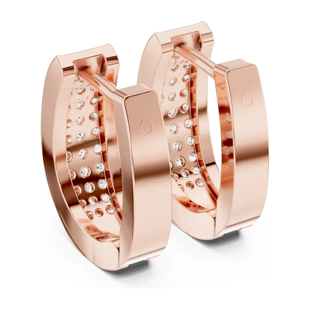 Tapered Pavé Huggie Hoops — photo 11