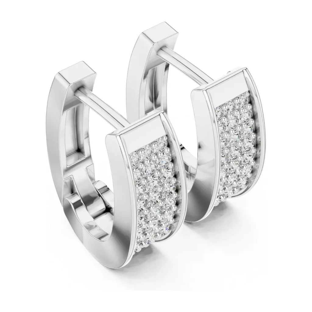 Tapered Pavé Huggie Hoops — photo 6