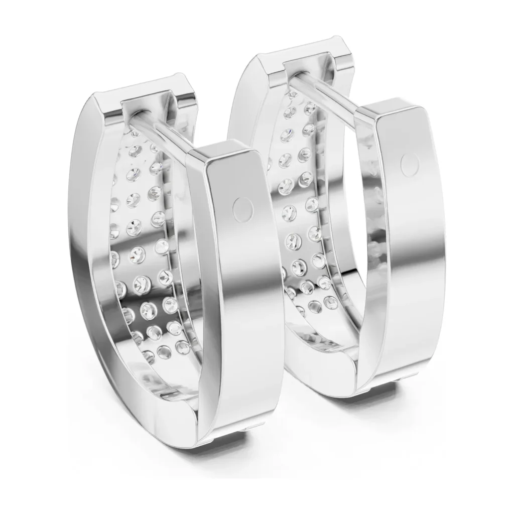 Tapered Pavé Huggie Hoops — photo 7
