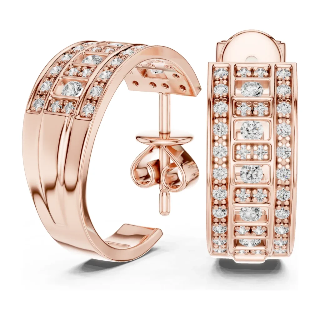 Pavé Lattice Wide Hoops — photo 9