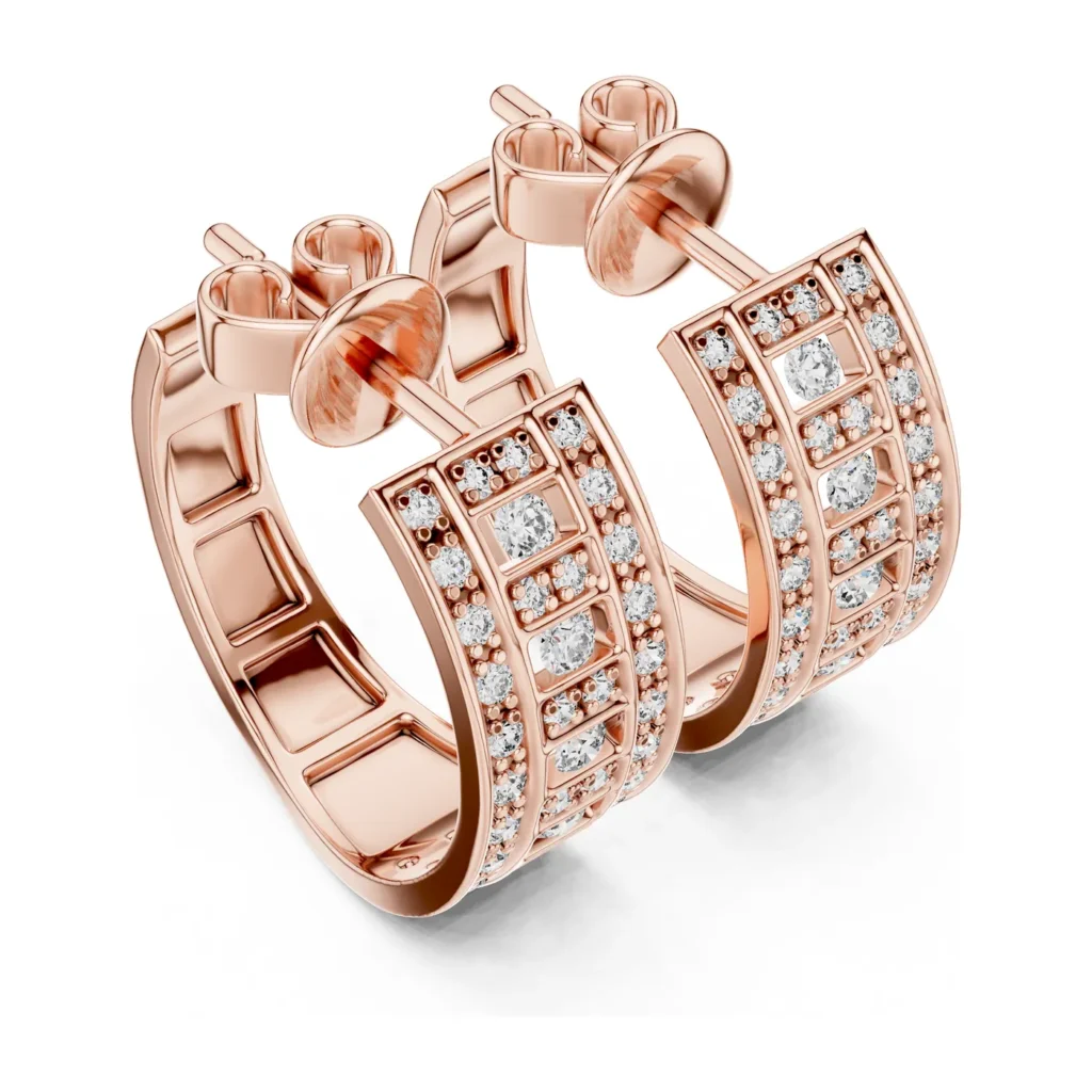 Pavé Lattice Wide Hoops — photo 10