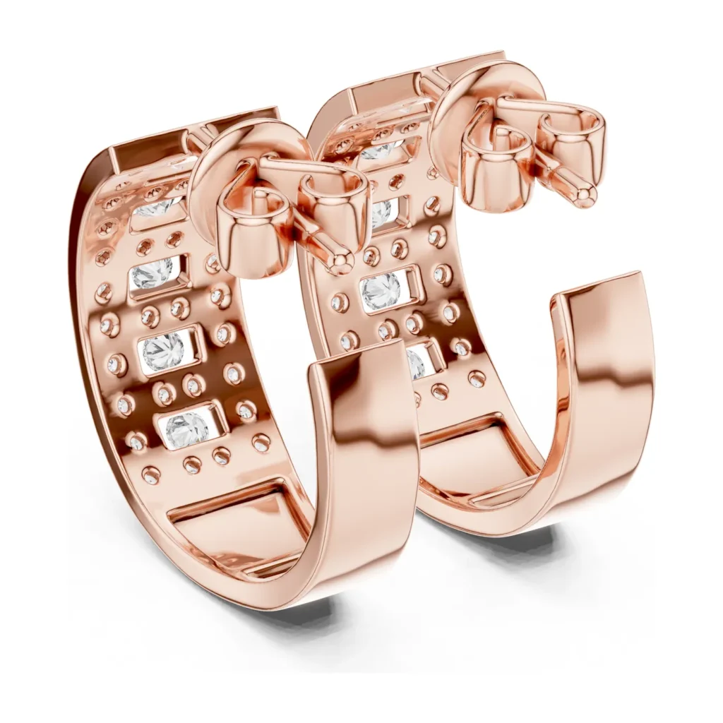 Pavé Lattice Wide Hoops — photo 11