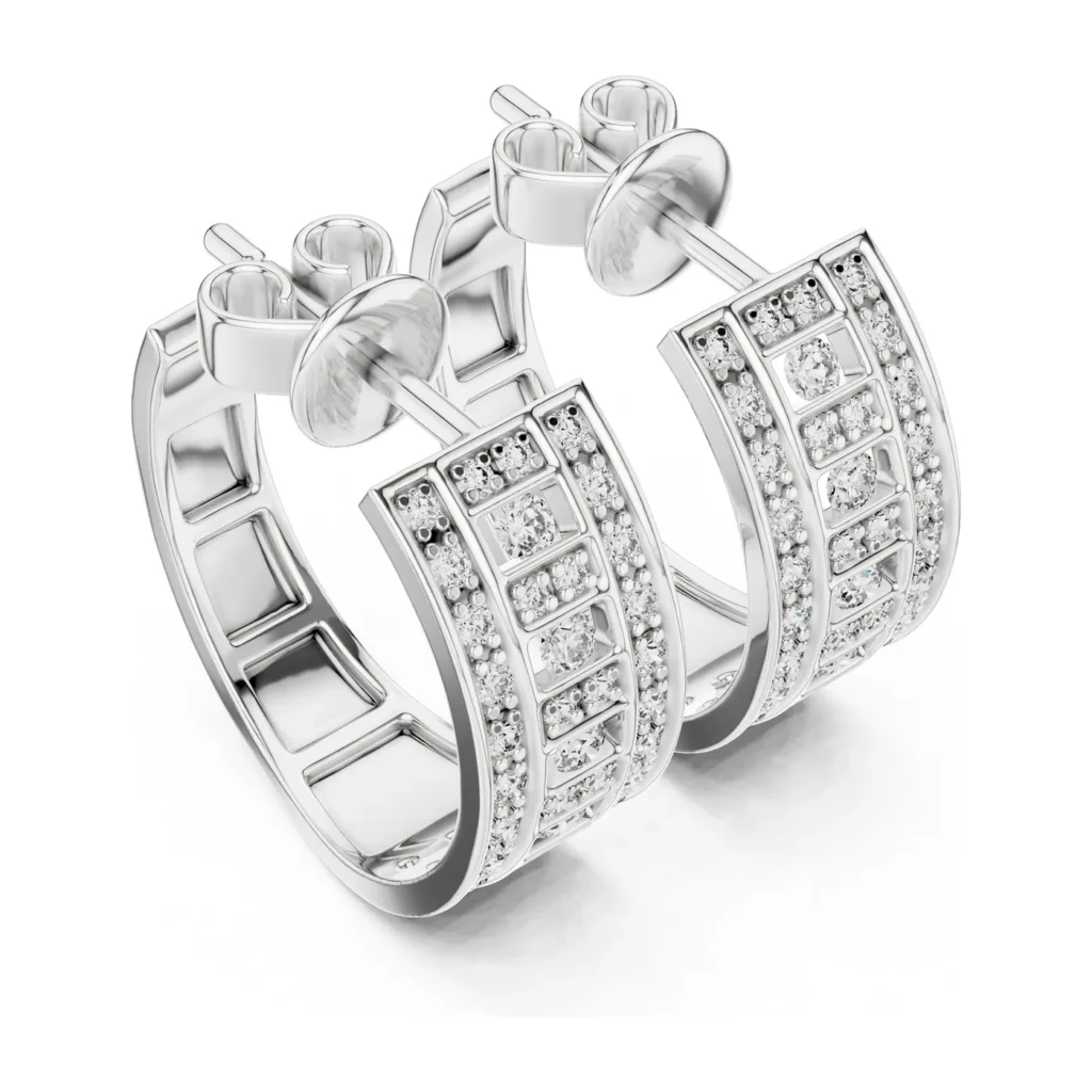 Pavé Lattice Wide Hoops — photo 6