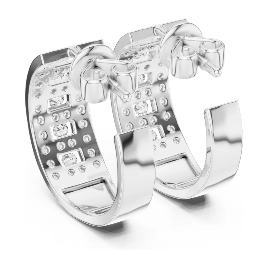 Pavé Lattice Wide Hoops — photo 7