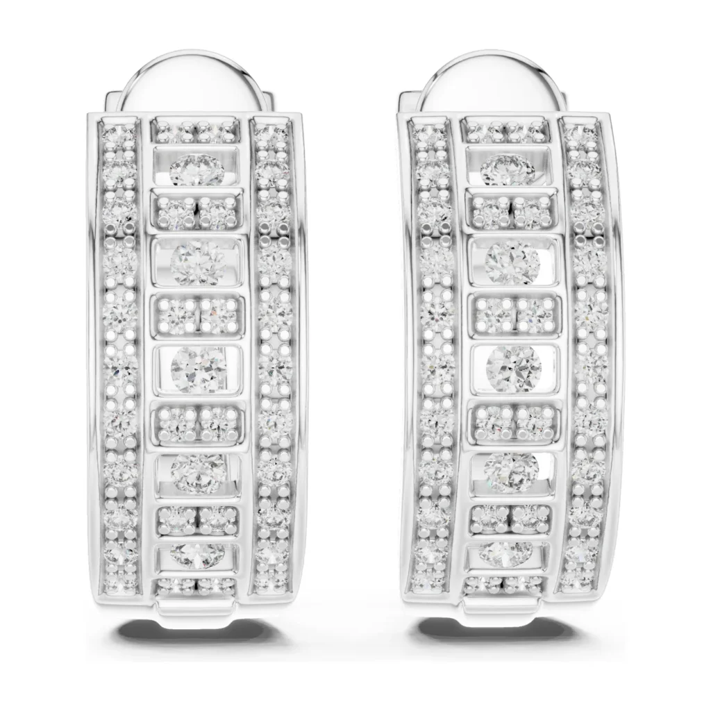 Pavé Lattice Wide Hoops — photo 8