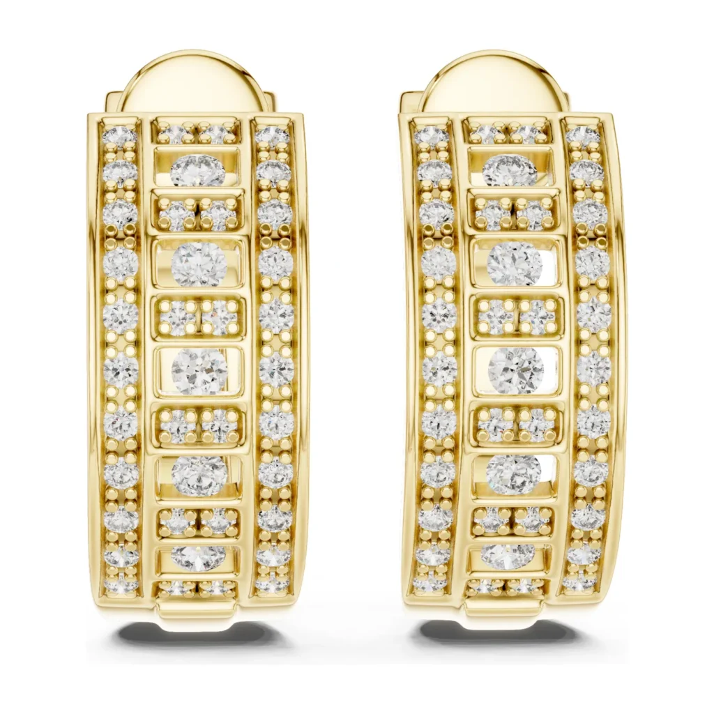 Pavé Lattice Wide Hoops — photo 4