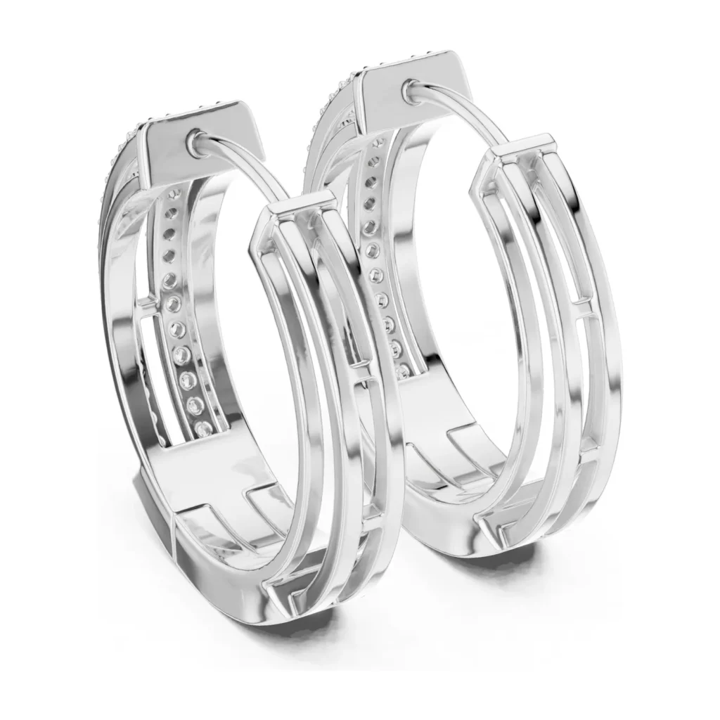 Double-Row Pavé Hoop Earrings — photo 7