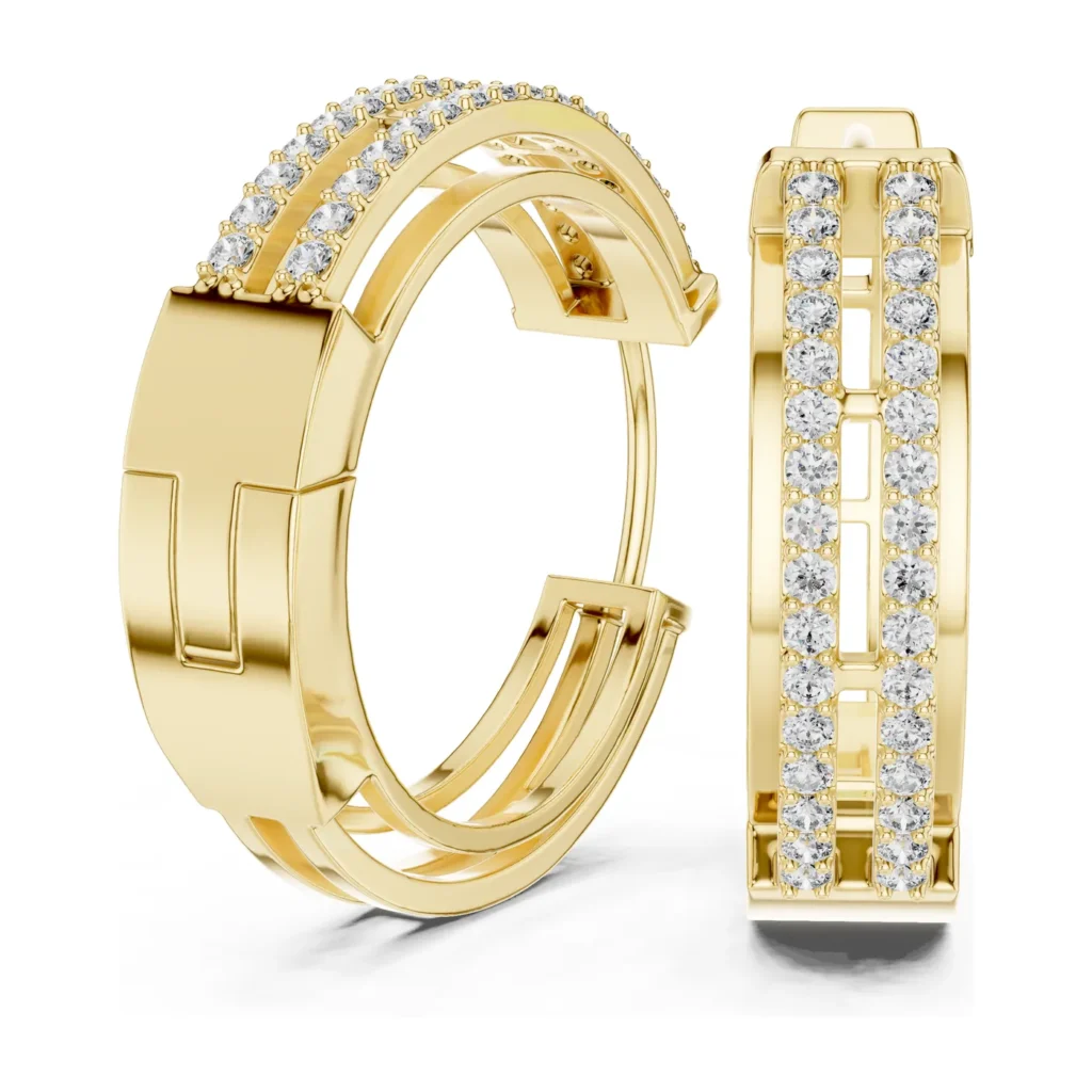 Double-Row Pavé Hoop Earrings