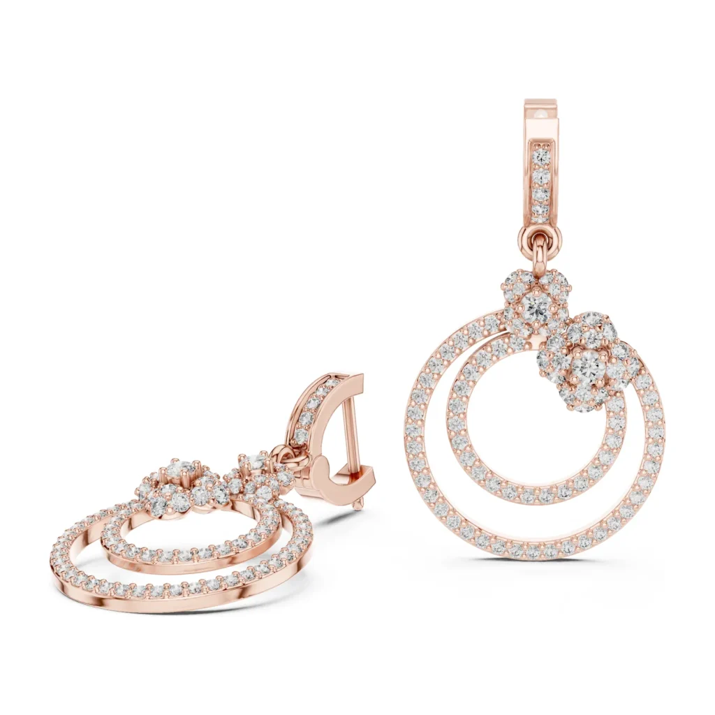 Pavé Double-Circle Drop Earrings — photo 9