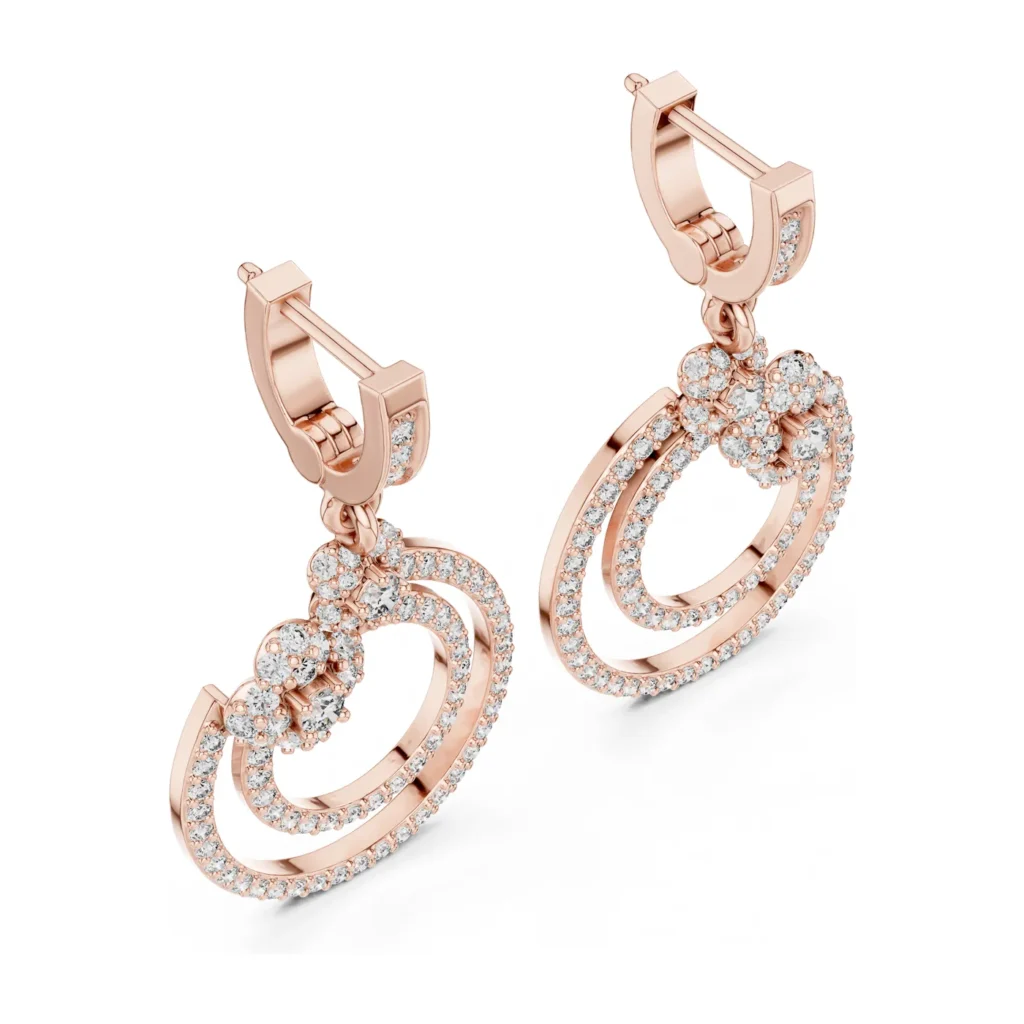 Pavé Double-Circle Drop Earrings — photo 10