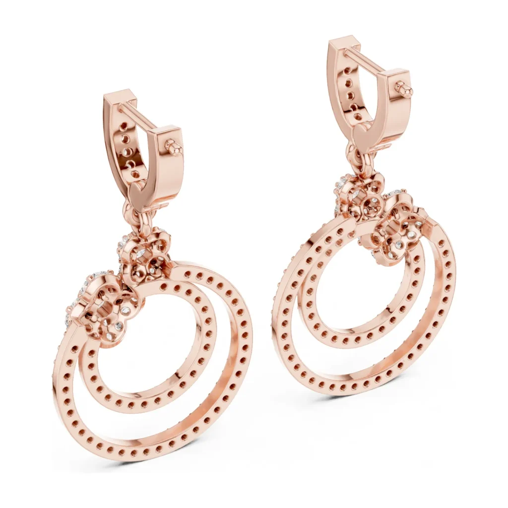 Pavé Double-Circle Drop Earrings — photo 11