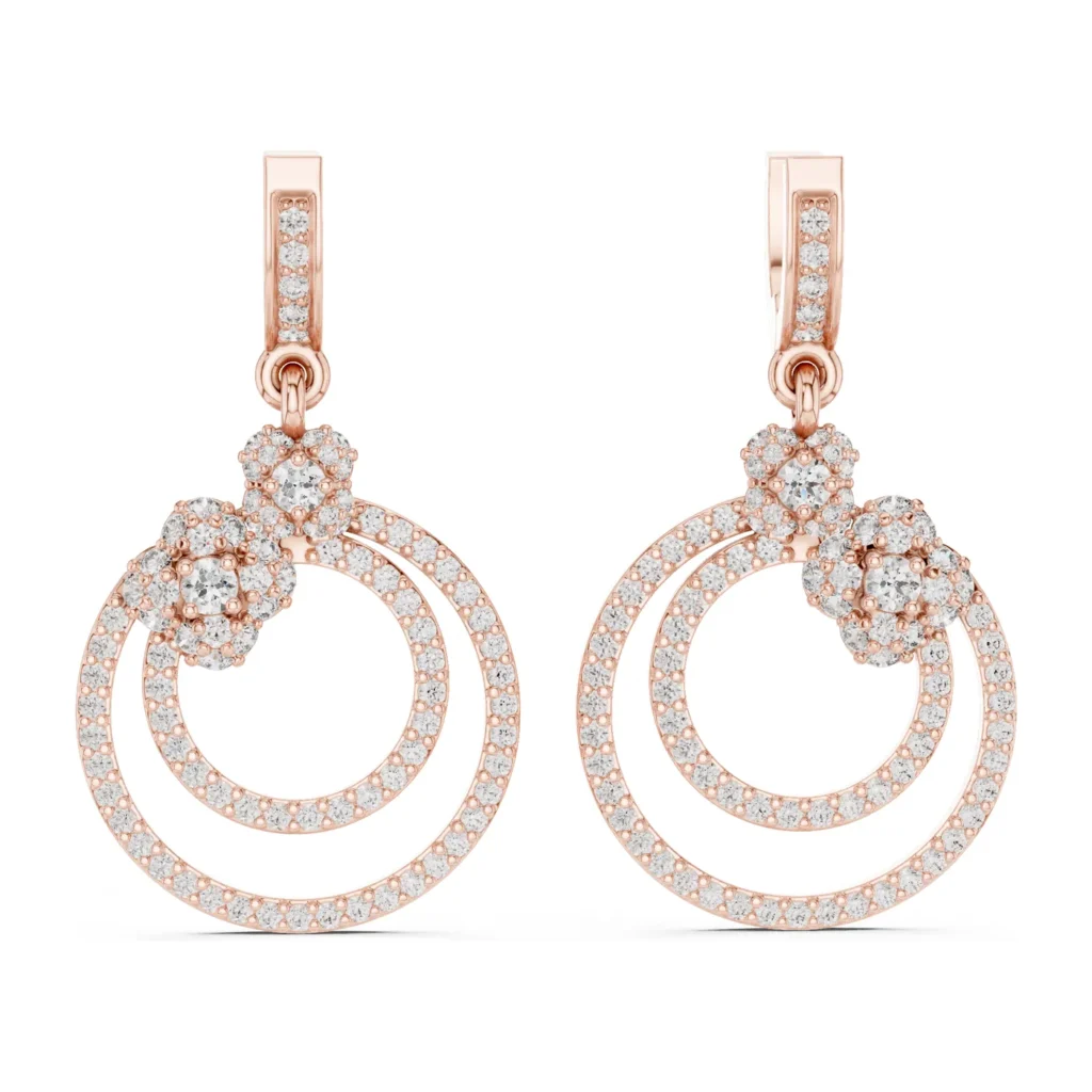 Pavé Double-Circle Drop Earrings — photo 12