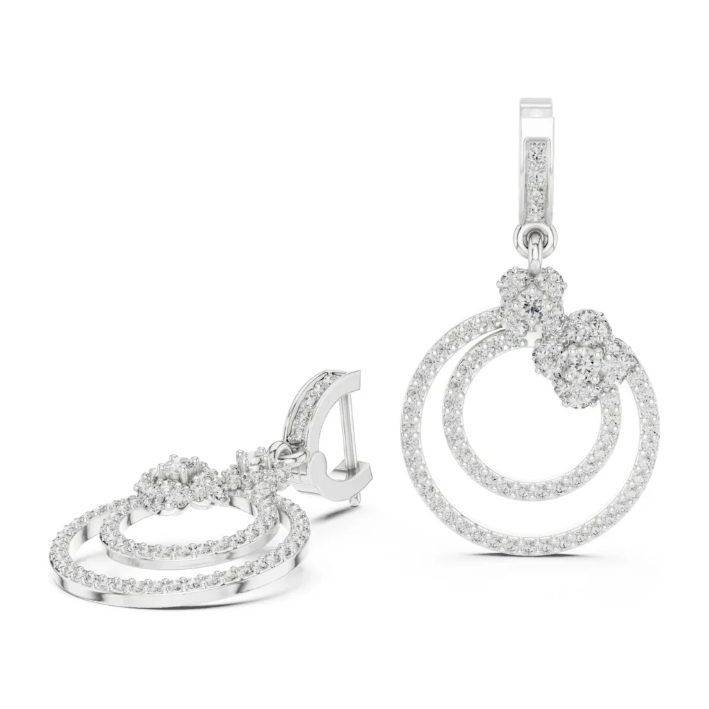 Pavé Double-Circle Drop Earrings — photo 5