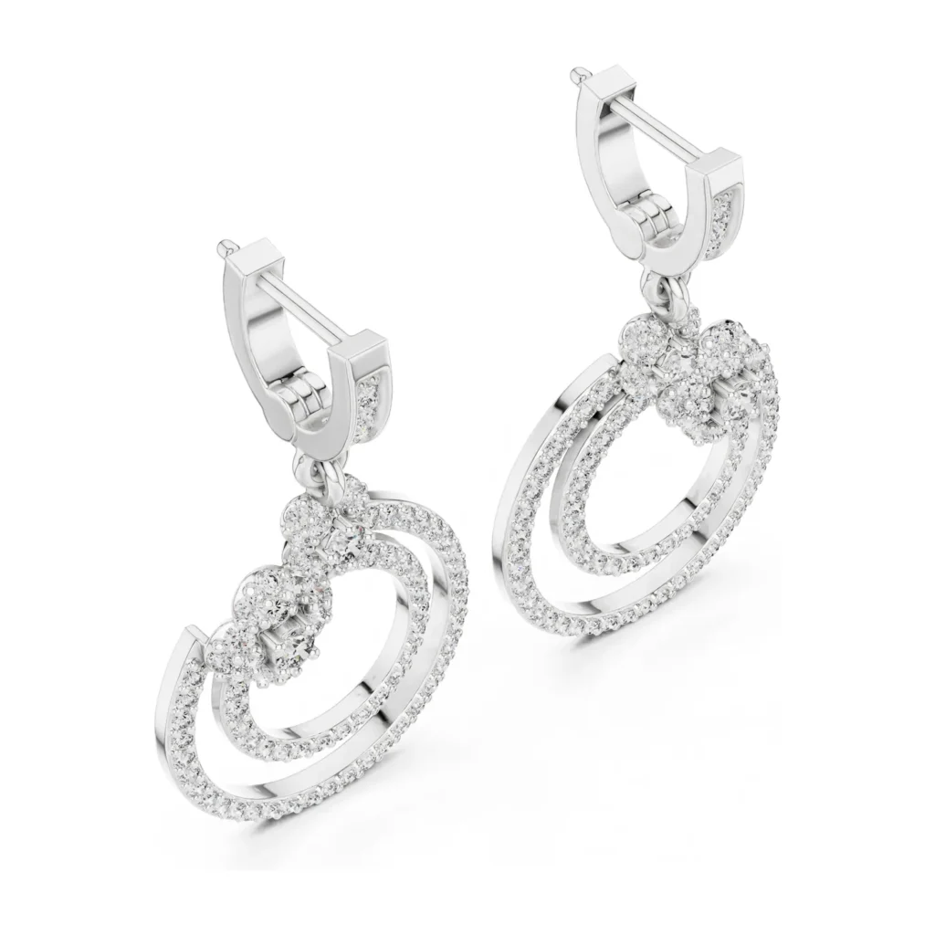 Pavé Double-Circle Drop Earrings — photo 6