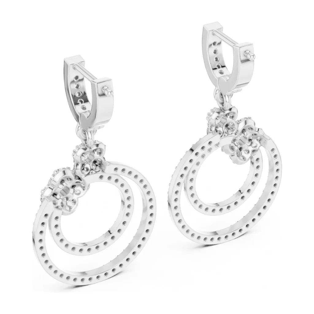 Pavé Double-Circle Drop Earrings — photo 7