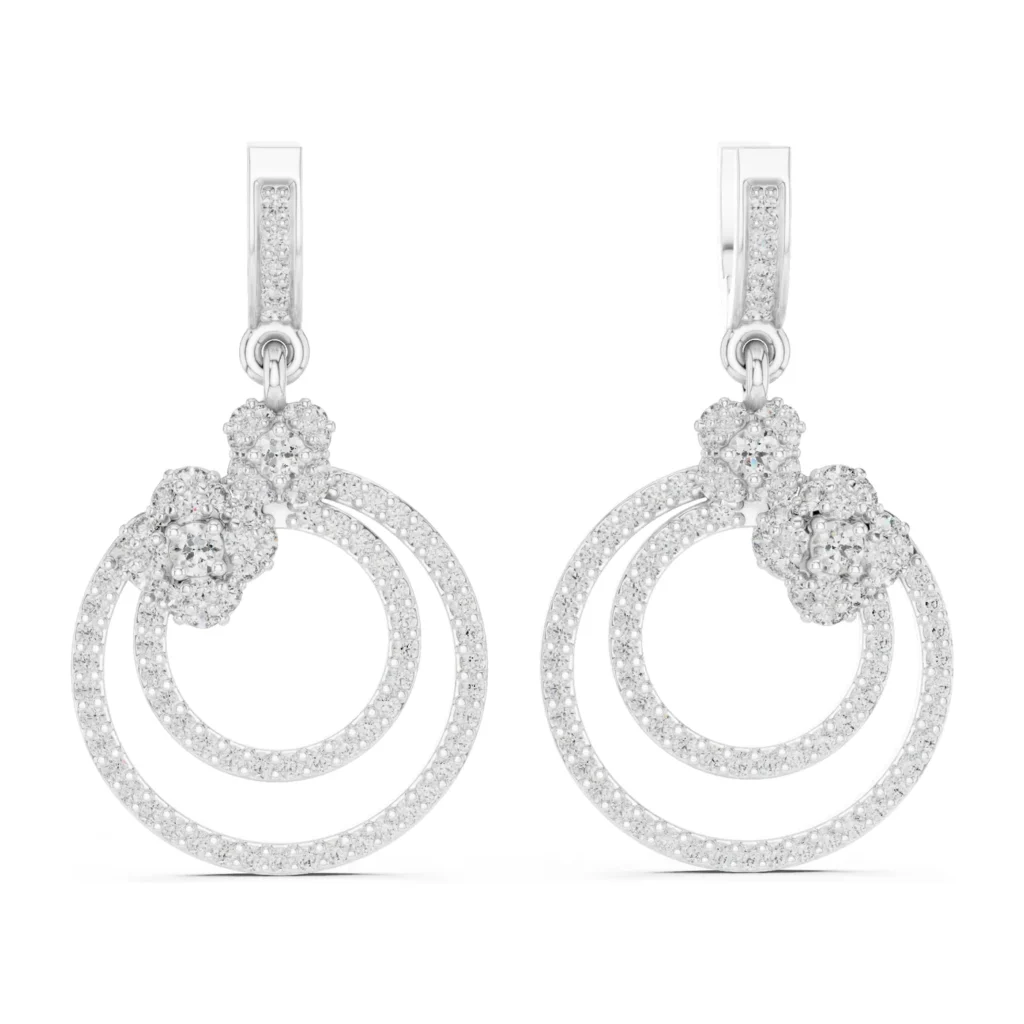 Pavé Double-Circle Drop Earrings — photo 8