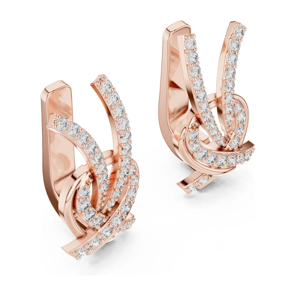Pavé Crossover Ribbon Earrings — photo 10