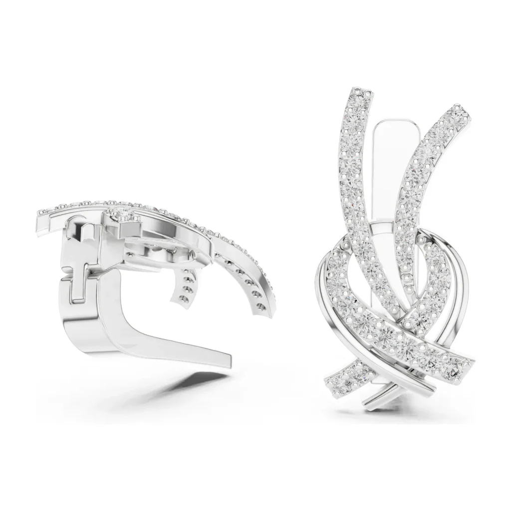 Pavé Crossover Ribbon Earrings — photo 5