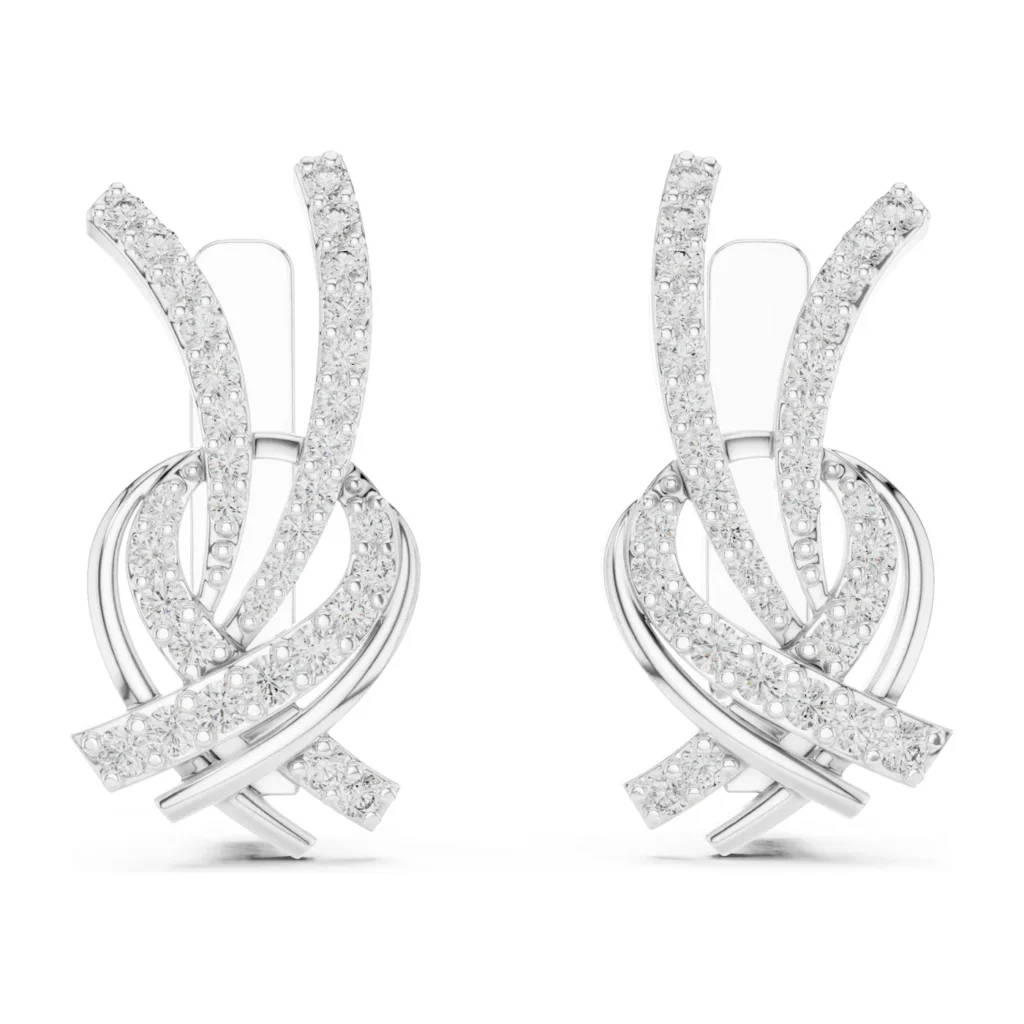 Pavé Crossover Ribbon Earrings — photo 8