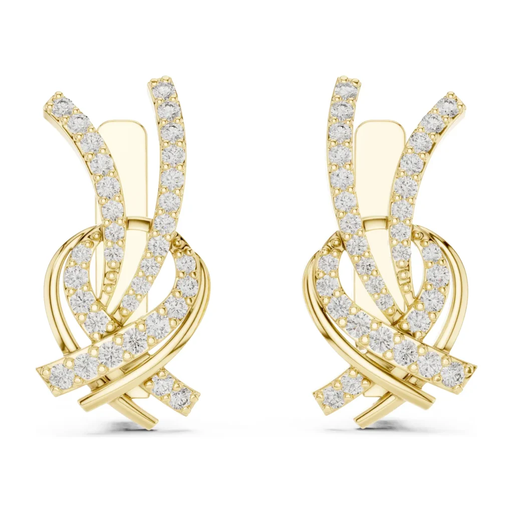 Pavé Crossover Ribbon Earrings — photo 4