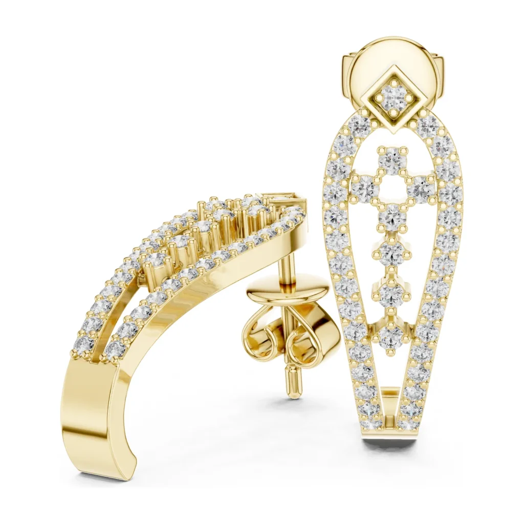 Pavé Cross Climber Earrings